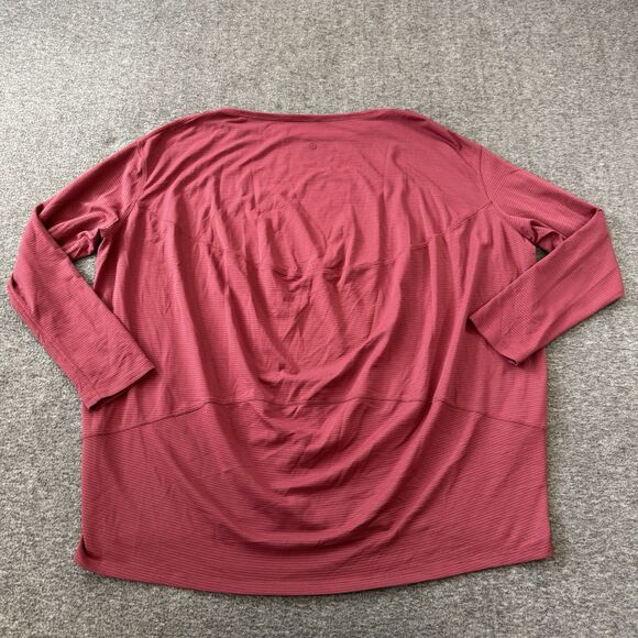 Lululemon Back in Action Long Sleeve Shirt Top Womens Size 10 Boat Neck Relaxed - Picture 2 of 4